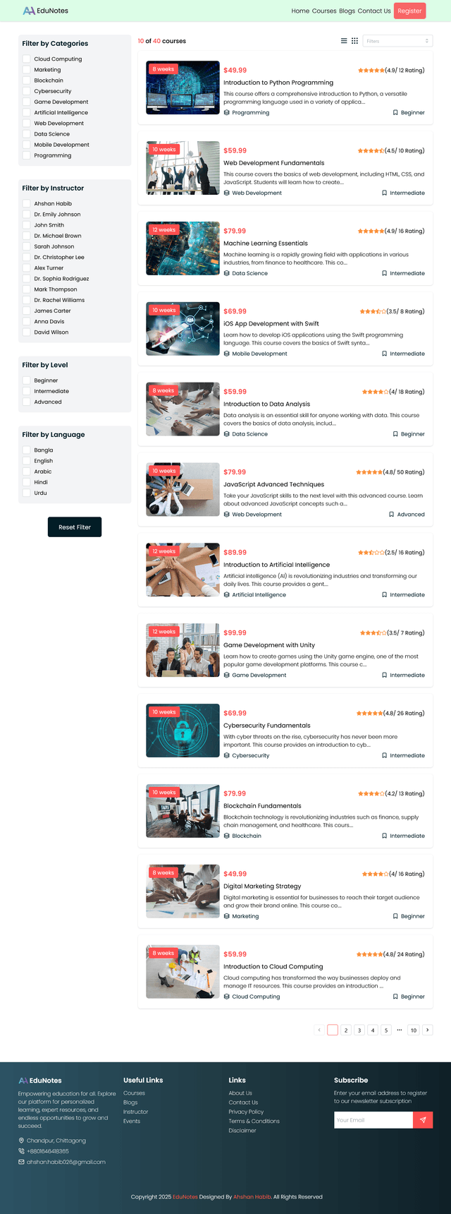 Education LMS Website